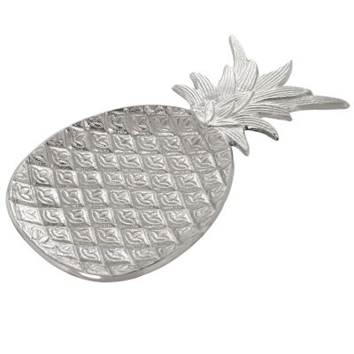 PINEAPPLE SILVER METAL CENTER 19X36CM ST11372