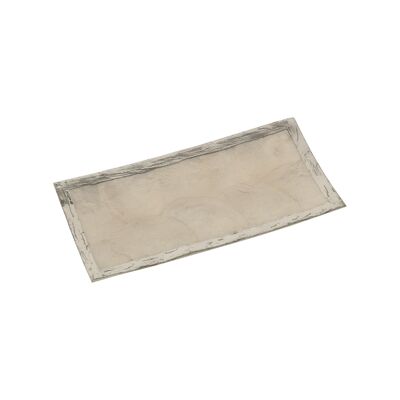 CENTRE NACRE 20X10CM BORD ARGENT PEINT NATUREL _20X10X1CM ST38953