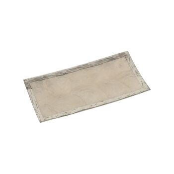 CENTRE NACRE 20X10CM BORD ARGENT PEINT NATUREL _20X10X1CM ST38953 1