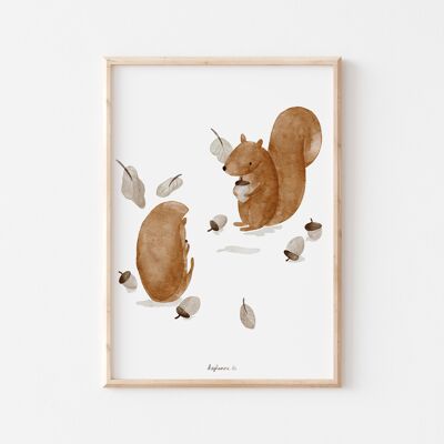 Poster Eichhörnchen A4