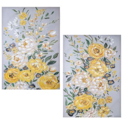 QUADRO SU TELA 70X100CM 40% ASSORTIMENTO FIORI DIPINTI A MANO _70X100X3CM ST69210