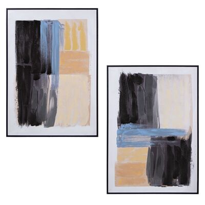 ABSTRACT CANVAS PICTURE 70X100CM W/BLACK WOODEN FRAME _70X100X3.5CM ST69161