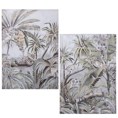 CUADRO LIENZO 70X100CM PALMERAS LEOPARDO SURTIDO _70X100X3CM. ST69160