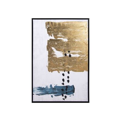 TABLEAU IMPRIMÉ ABSTRAIT SUR TOILE AVEC CADRE EN BOIS NOIR 60X4X90CM ST36306