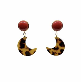 Boucles d'oreilles COMET marron - Rouge 2