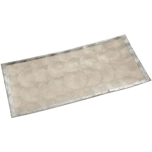 CENTRO NÁCAR 40X20CM NATURAL FILO PLATA PINTADO _40X20X1,5CM ST38952