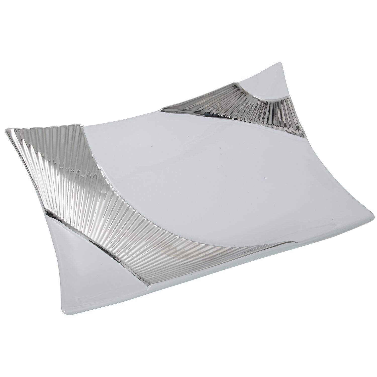 Centro rettificatoceramica blco, argento 36x27x8,5cm st53792
