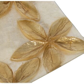 CENTRE RECT. NACRE FLEURS RELIEF TOAST/NATUREL _20X10X1CM ST39309 3