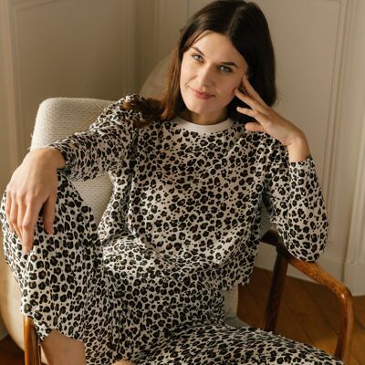 Organic Cotton Long Sleeve Pajamas - Leopard