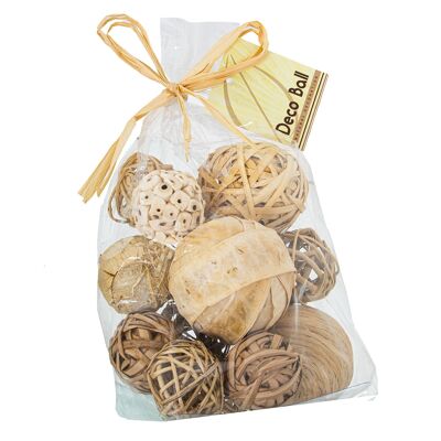 BAG OF ASSORTED WHITE DRIED FLOWER BALLS _12X18CM ST26661