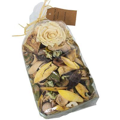 BAG WITH YELLOW FLAVORED DRY LEAVES AND FLOWERS _200 GRAMS ST26658