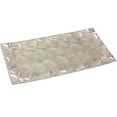 CENTRO MADREPERLA 40X20CM FIORI IN RILIEVO NATURALE _40X20X1.5CM ST37161