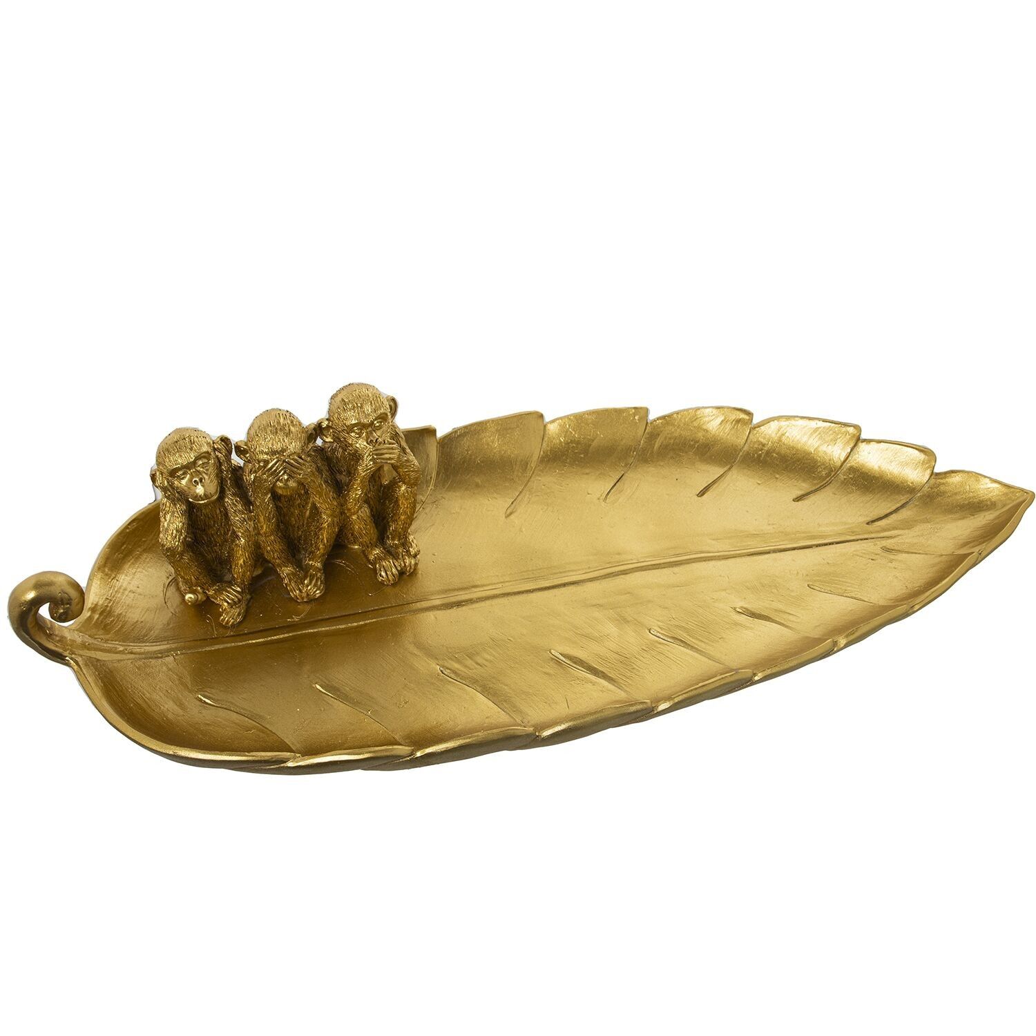 Centrotavola in resina con scimmie dorate 45x17x10cm st50406