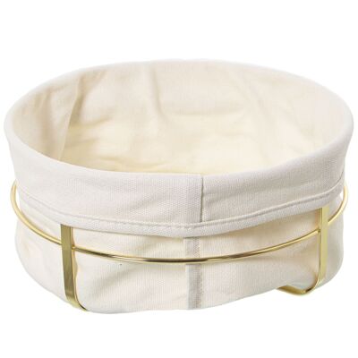 BREAD BASKET WITH GOLD METAL FABRIC, FABRIC: 95% COTTON + 5% POLYESTER °21.5X10.5CM ST82812