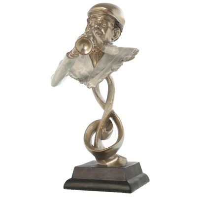 FIGURINE BUSTE EN RÉSINE DE CLARINETTE MUSICIEN AVEC BASE _28X20X42CM ST47161