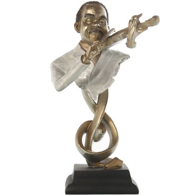 FIGURINE BUSTE DE MUSICIEN VIOLON EN RÉSINE AVEC BASE _24X22X42CM ST47162