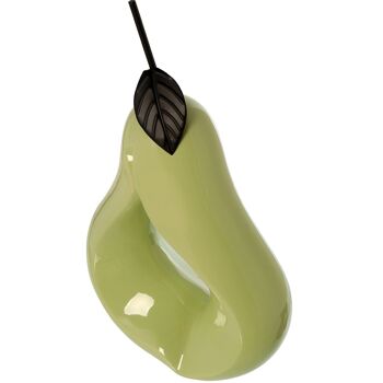 FIGURINE CÉRAMIQUE POIRE 30CM VERTE+99914(RAIL EN FER) _21.5X10.5X38CM ST57463 2