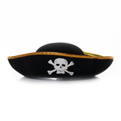 Cappello da pirata Feltro nero/oro