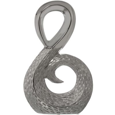 ABSTRACT SILVER CERAMIC FIGURE 23.5X9X38CM ST58777