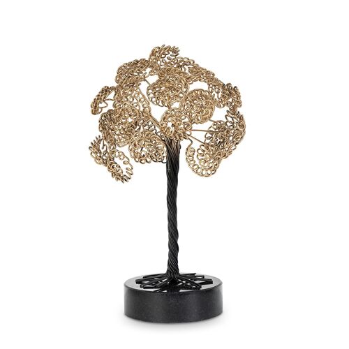 FIGURA ÁRBOL METAL DORADO/NEGRO _20X20X20CM ST36915