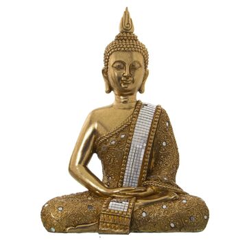 FIGURINE BOUDDHA DORÉ 29X18X40CM ST49797 1