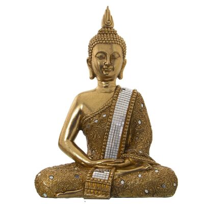 FIGURINE BOUDDHA DORÉ 29X18X40CM ST49797