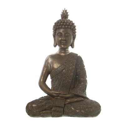 FIGURA BUDDHA IN RESINA ORO VECCHIO 23X30X50CM ST49001