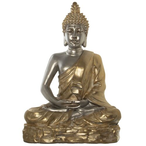 FIGURA BUDA RESINA PLATA/DORADA 150CM 105X65X150CM ST48998