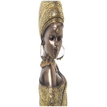 FIGURINE BUSTE AFRICAIN EN RÉSINE DORÉE _18X9X42CM ST50350 3