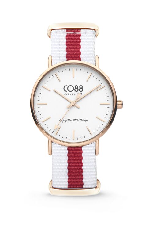 CO88 Watch IPR 36mm white w/nato strap red/white