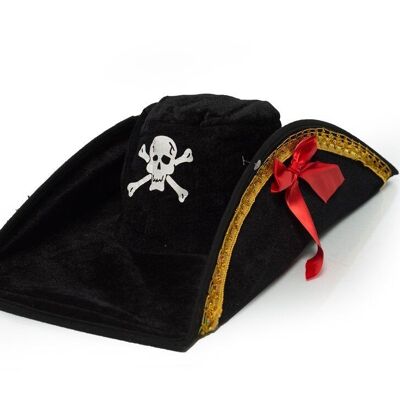 Cappello da pirata Teschio in velluto