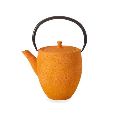 Teapot "Mailin", yellow, cast iron with stainless steel filter - 1300ml
