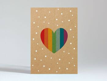 Carte postale "Coeur arc-en-ciel" 1