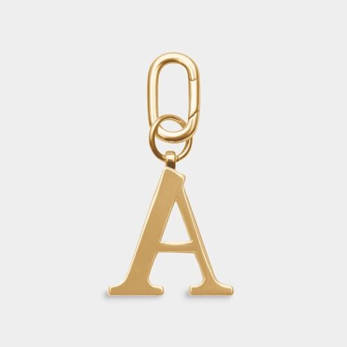 A - Gold Metal Letter Keyring