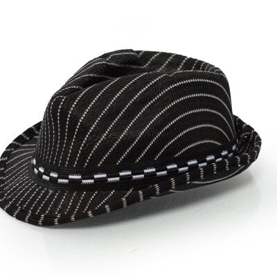 Gangster Hat Black Striped