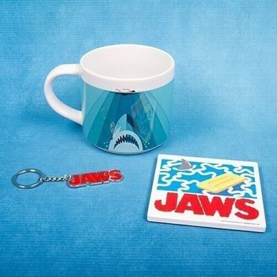Ensemble tasse, sous-verre et porte-clés JAWS