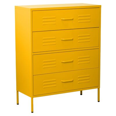 METAL CHEST OFFER WITH 4 YELLOW DRAWERS 80X35X102CM, HIGH.LEGS: 15.5CM ST84296