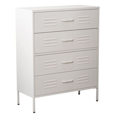 METAL CHEST OFFER WITH 4 WHITE DRAWERS 80X35X102CM, HIGH.LEGS: 15.5CM ST84294