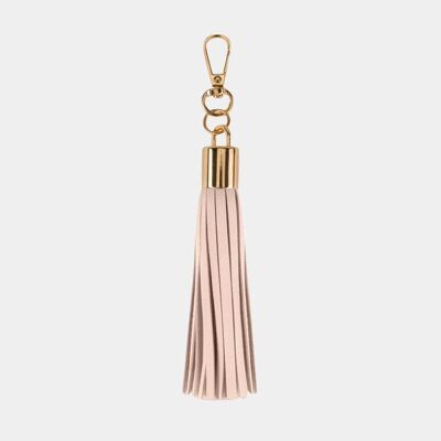 Luxe Nude Vegan Leather Tassel Keyring