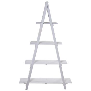 ÉTAGÈRE PYRAMIDALE EN BOIS 4 NIVEAUX BLANC DÉCAPÉ _100X30X163CM, SAPIN+DM ST36435 2