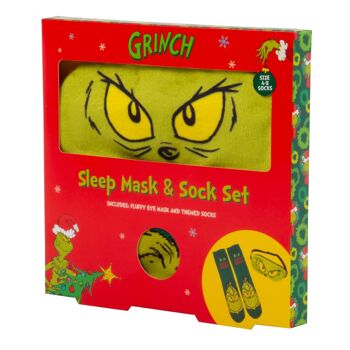 Ensemble masque de sommeil et chaussettes Grinch 3