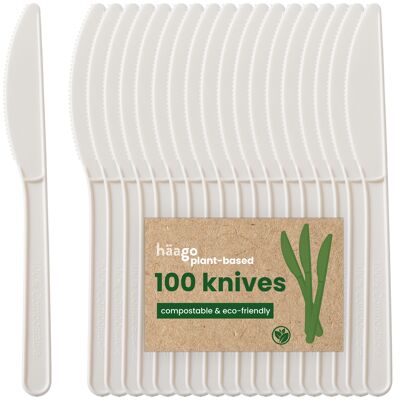 100 couteaux PLA biodégradables