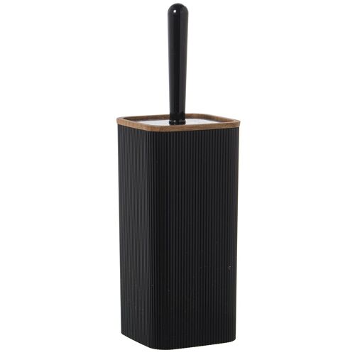 ESCOBILLERO BAÑO ACRILICO NEGRO _10X10X34CM SOPORTE:10X10X22CM ST86272