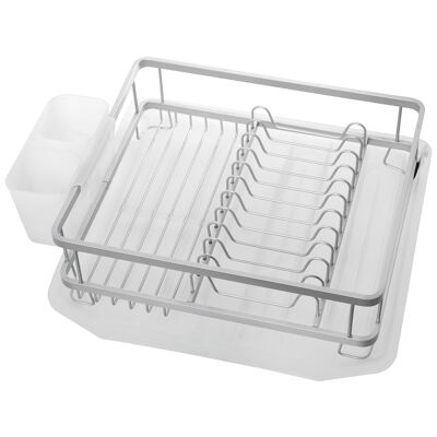 ALUMINUM DISH DRAINER WITH CUTLERY HOLDER AND TRAY _39X36X13CM ST82049