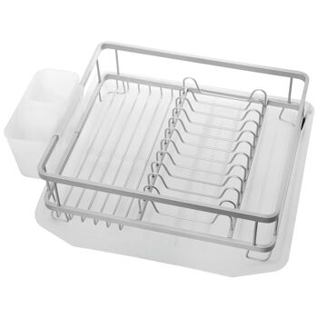 Égouttoir à vaisselle en aluminium avec porte-couverts et plateau _39X36X13CM ST82049 1