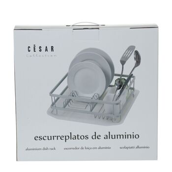 Égouttoir à vaisselle en aluminium avec porte-couverts et plateau _39X36X13CM ST82049 3
