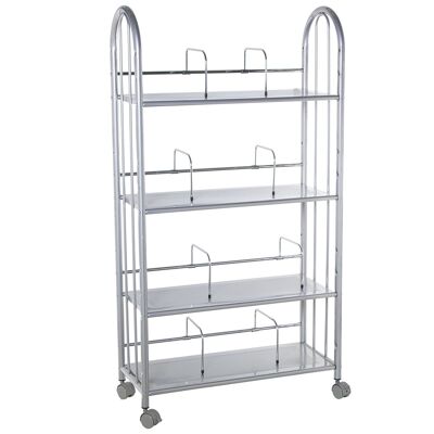 METAL SHELVING 4 SHELVES W/WHEELS _140X75X30 CM ST83982