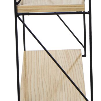 ETAGERE MURALE BOIS DE HÊTRE/MÉTAL NOIR _42X15X43CM, À SUSPENDRE ST71905 4