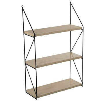 ETAGERE MURALE BOIS DE HÊTRE/MÉTAL NOIR _42X15X66CM ST71906 1