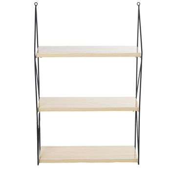 ETAGERE MURALE BOIS DE HÊTRE/MÉTAL NOIR _42X15X66CM ST71906 3